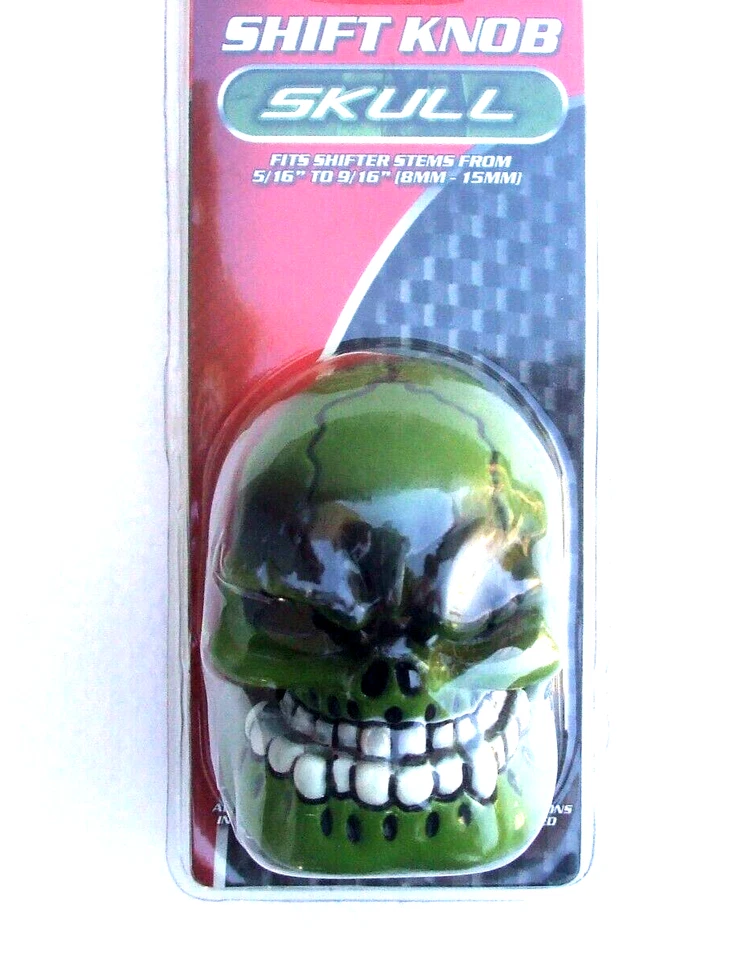 SKULL SHIFT KNOB 手动变速器 绿色骷髅刀 直杆 换档刀 — 第 2/4 张图片