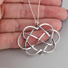 Infinity Double Heart Necklace - 925 Sterling Silver - Infinite Love Hearts