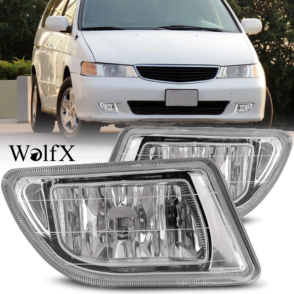 Pair Fog Light Fits 99-04 Honda Odyssey Clear Lens Bumper Lamp