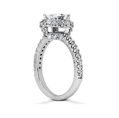 14k White Gold 0.58ct Brilliant Round EX Cut Diamond Engagement Ring, Jewelry - Imagen 2 de 3