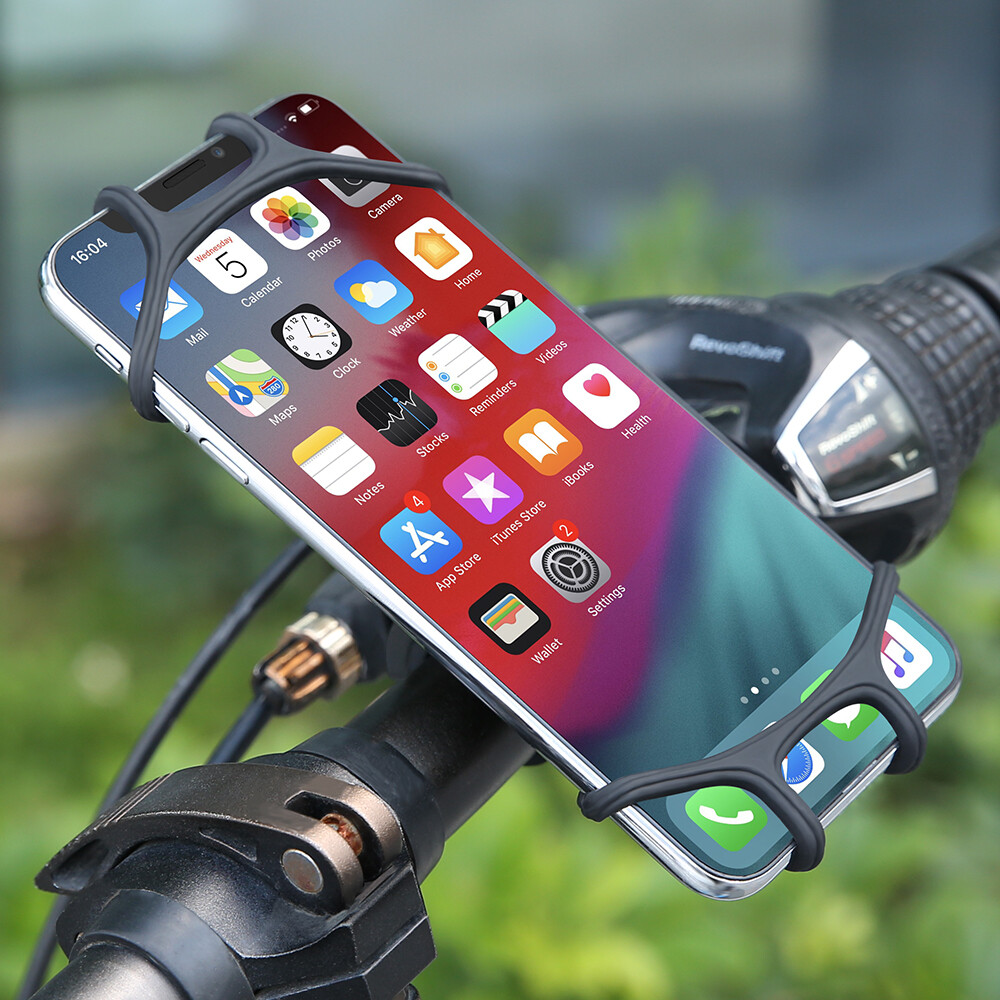 Universelle Silikon-Handyhalterung Für Fahrradlenker – Flexibler Gurt, Passt Für Smartphones 7,6–15,2 Cm, Auch Für Roller & Kinderwagen