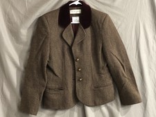 Vintage Henry White Dublin Purple Green Pure Lambswool Blazer Size 8 Ireland