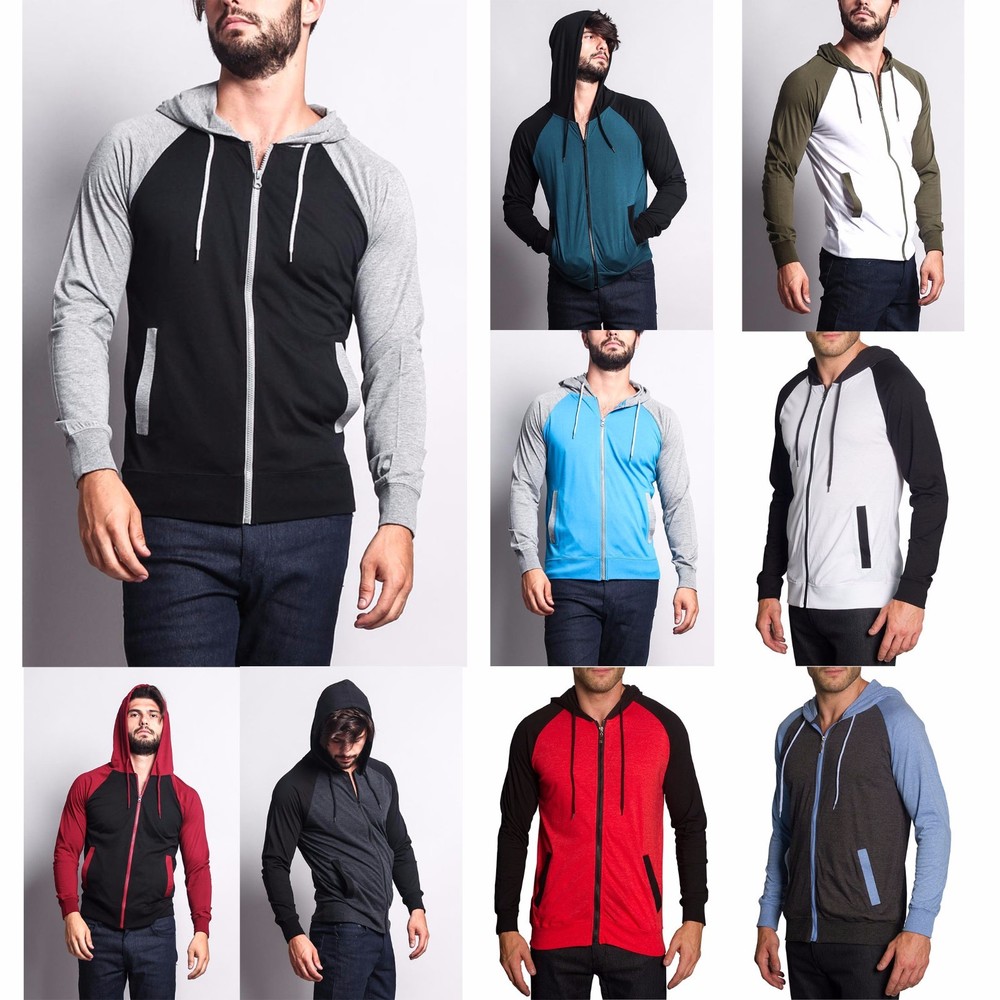Victorious Mens Lightweight Zip Hoodie Workout Sweater TH864A4G