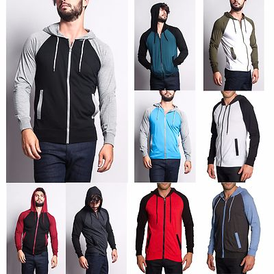 #ad Victorious Men#x27;s Raglan Light Weight Zip Down Hoodie Fitness Sweater TH864 A4G $19.99