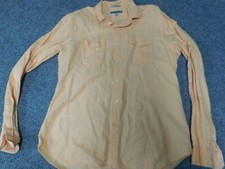 Express Mens Shirt Large orange peach fitted classic button down