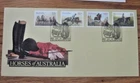 AUSTRALIA  HORSES  SLOW-JUMPING 4 STAMP SET 1986 FDC