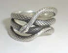Vintage Sterling Silver Coiled Serpent or Snake Ring Size 10