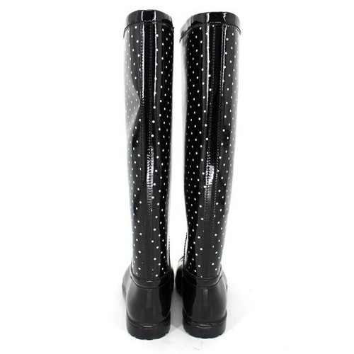 Dolce & Gabbana Polka Dot Black Rubber Rain Boots size 37 NEW D&G Italy - Picture 5 of 6