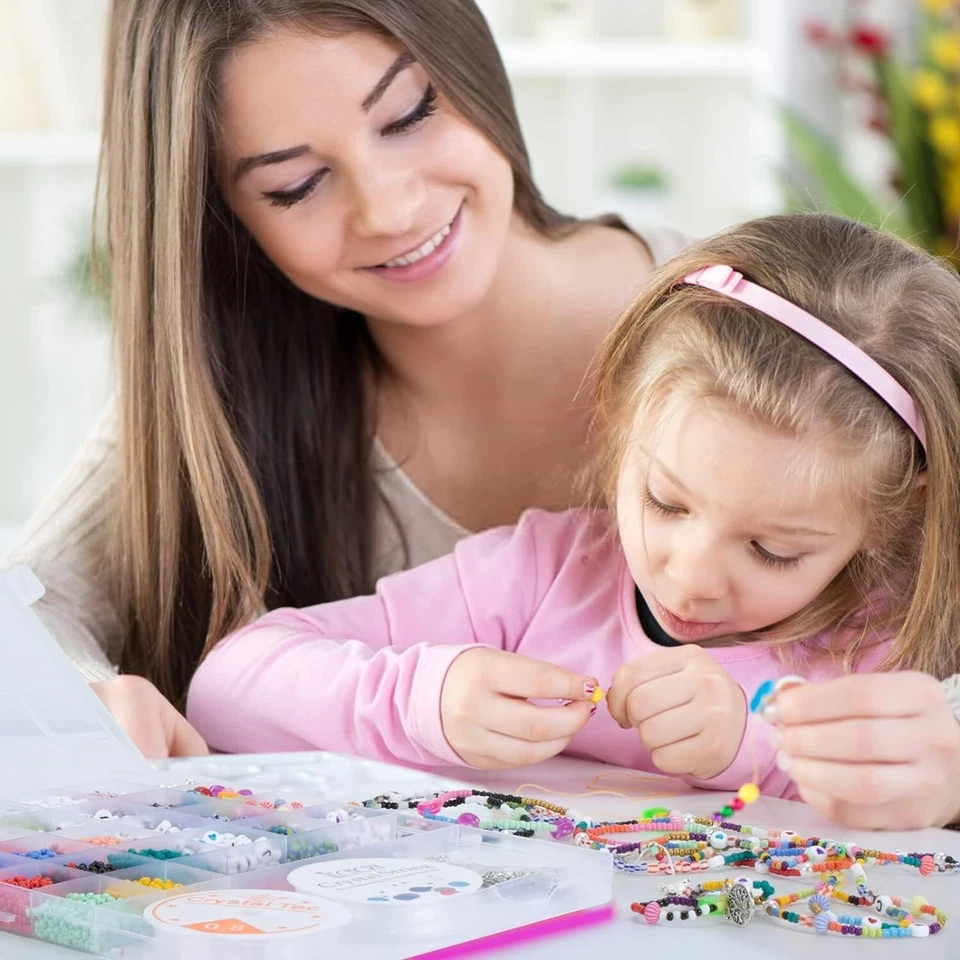 Emwel 7400 Pcs Bracelet Jewellery Making set Seed Beads with Elastic String - Image 4 of 4