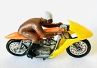 Hot Wheels Rrrumblers 1971 Rip Snorter Motorcycle w Brown Rider Yellow Fairing