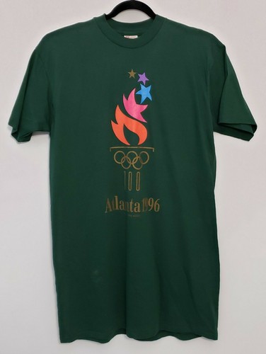 Vintage NWT 1996 Atlanta Olympics Unisex T-Shirt Torch Green One Size