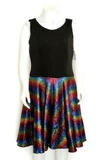 Girl's Party Dress Rainbow Iridescent Metallic Size 16 Designer Zoe LTD