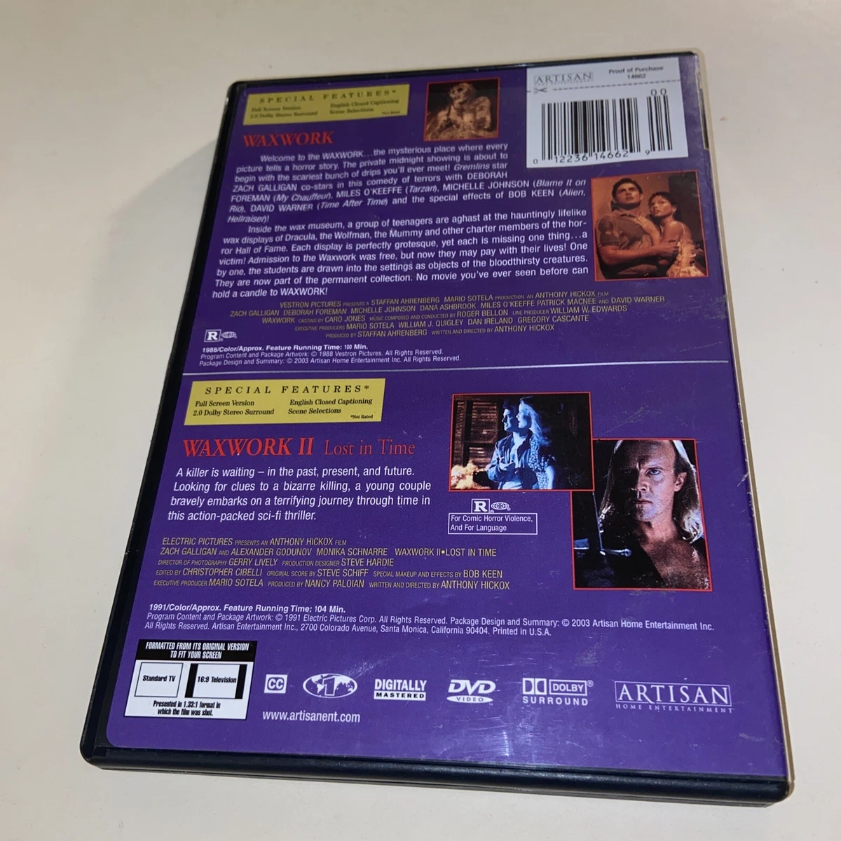 Waxwork / Waxwork II: Lost in Time (DVD, 1992) 12236146629 | eBay