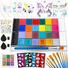 Professional Face Painting Kit 26 Colors Non-Toxic Face Body Paint Palett...