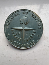 Festival of Britain 1951 Plastic Celluloid Badge Blue.