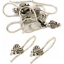 Sterling Silver Heart Fish Hook Earrings Approx 10