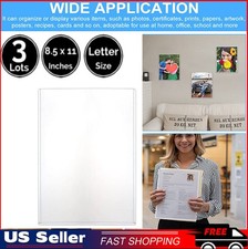 3 Lots 11 x 8.5 INCH Letter Size Rigid Plastic Protector Sleeve For Poster