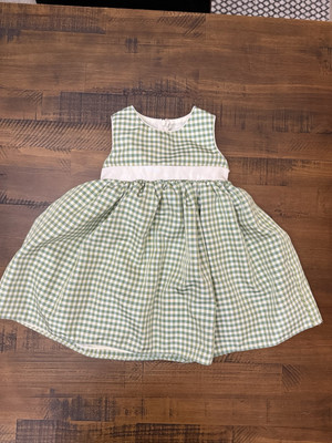 Goodlad Girls Dress Sage And White Check Easter Spring Dress Size 24 Months