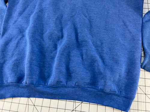 Vintage 80s 90s Distressed Thin Faded Blue Sweatshirt Surf Skate Blank Plain - Picture 2 of 9