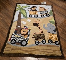 Lambs  Ivy Jungle Safari Baby Blanket Plush Animal Design Infant