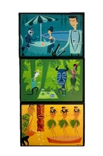 Shag Josh Agle 3 Framed Cards dated 2000 Hula Girls Cocktails Wahine Picnic Tiki