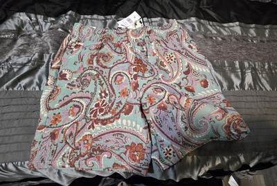 Cream Cotton Paisley Graphic Crew Neck Short Sleeve T-Shirt XL Multicolor