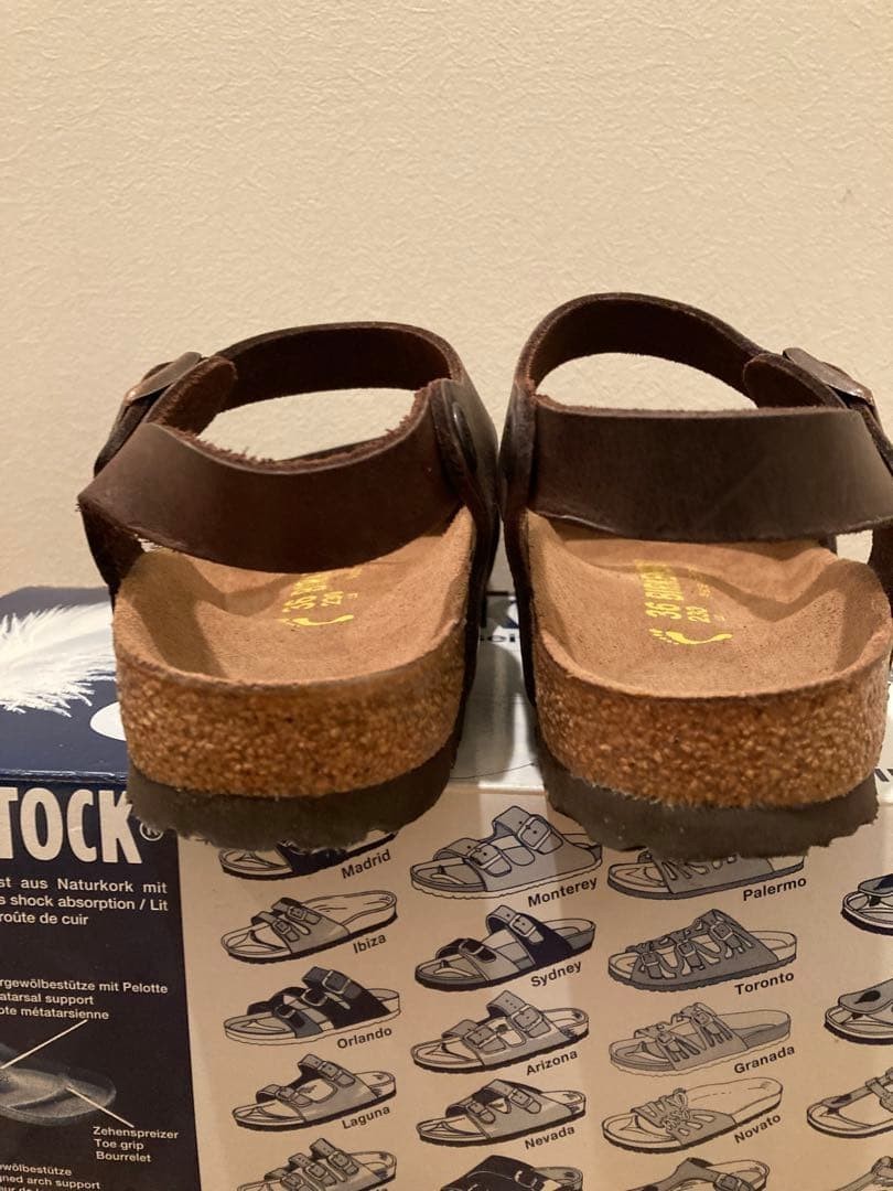 美品✨BIRKENSTOCK MESSINA 24.5 ナロー ダークブラウン Birkenstock Messina EU36 Brown Leather Strap Sandals Rare Women