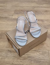 Image of Dune Ladies 380 MELONIE Silver- Synthetic Embellished Strap Sandals Size UK 3/36