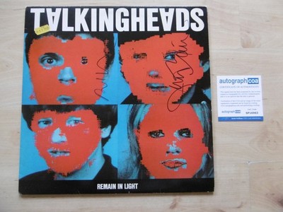 Talking Heads Byrne Harrison Original Autogramme signed LP Remain in Vinyl ACOA