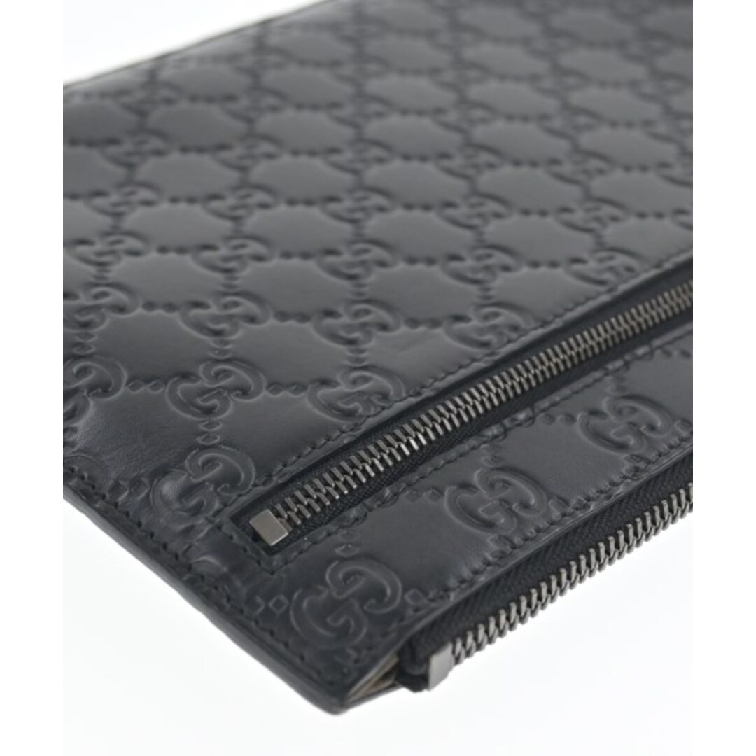 Gucci Black Leather Clutch Bag Women Used Free Shipping thumbnail 6