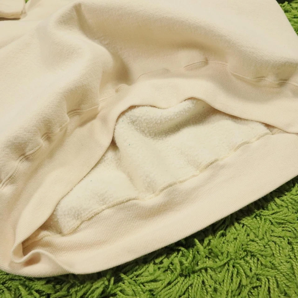 Moletom masculino vintage Hans Blank peso premium gola redonda XL creme minimalista - Imagem 2 de 3