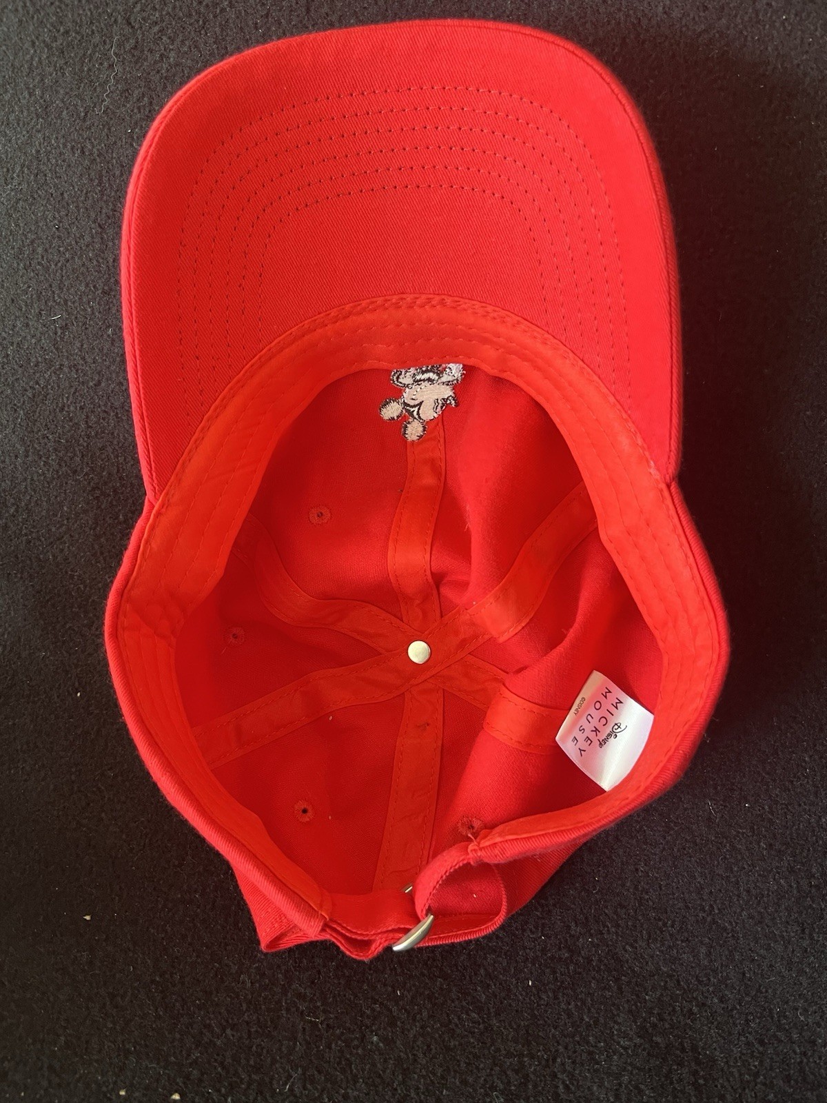 Disney Mickey Mouse Solid Red Hat Baseball Cap RN… - image 3