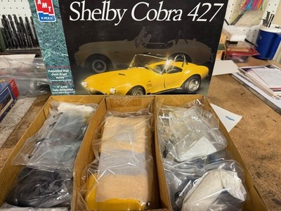 Vintage AMT Shelby Cobra 427 Yellow Model Kit 1:18 NEW open box never unpacked