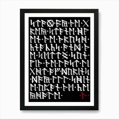 Hobbit Runes Smaug Art Print Framed Wall Art Poster Canvas Print Picture