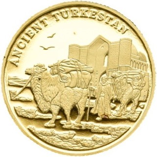 Künker: Kazakhstan 100 Tenge 2004 Altes Turkestan 1/25 Unze Feingold PP!