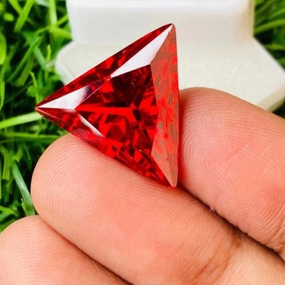 Natural 11 Ct Red Ruby Trillion Cut Blood Certified Loose Faceted Gemstone