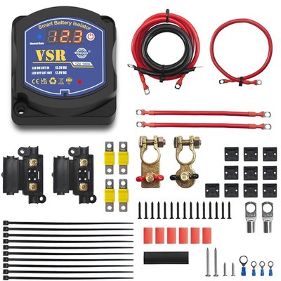 Dual Battery Isolator Kit 12V 140A Voltage Sensitive Relay Smart VSR for Car RV