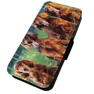 Bedruckte Flip Handyhülle iPhone, Samsung & Huawei Hunde Irish Red Setter
