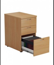 Office Storage Beech 3 Drawer Desk High Pedestal TESDHP3BE2 by TC