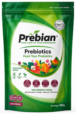 Prebian Probióticos: Keto, Vegan, Gluten and Lactose Free, 450 gr