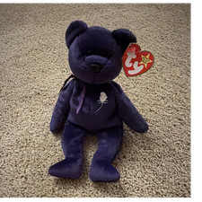 Ty Beanie Babies Princess Diana Bear Retired 1997 Purple Plush with Tags