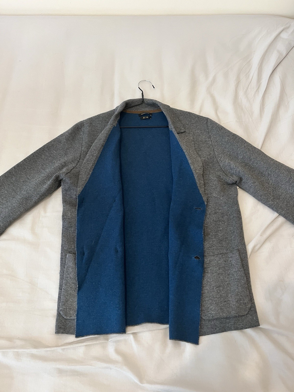 Massimo Dutti Grey Wool Blazer Sweater - Unisex, Size L - Casual/Semi-Formal image 5