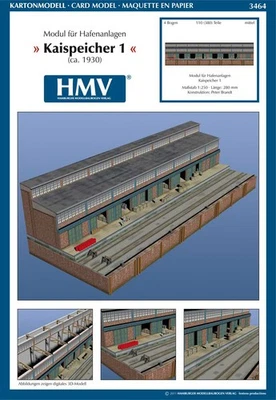HMV HAMBURGER MODELLBAUBOGEN VERLAG Kartonmodell Hafenanlage - Kaispeicher 1 1:250 HMV Hamburger Modellbaubogen V...