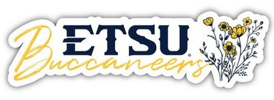 East Tennessee State University Script Floral Sticker/Magnet - School Decor