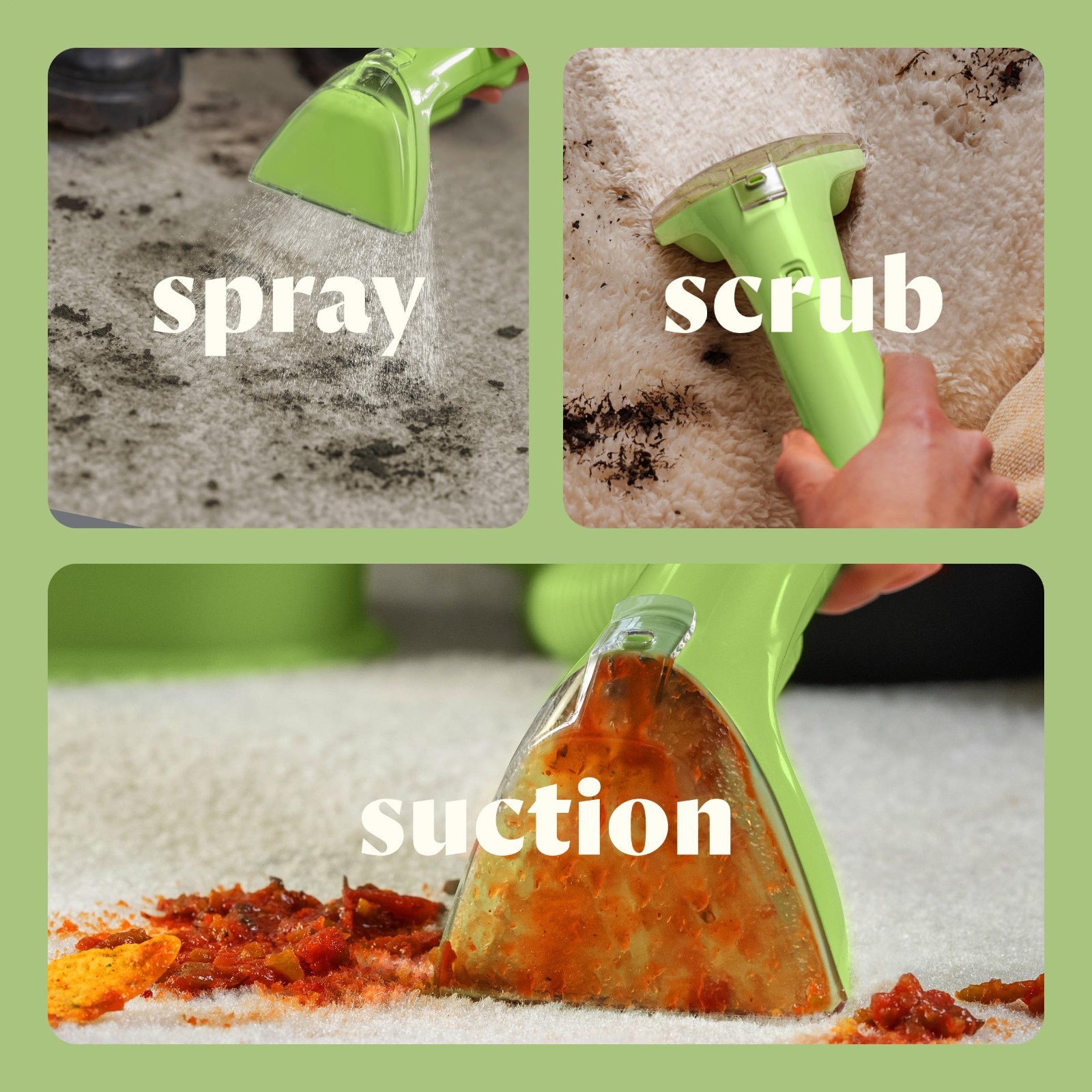 BISSELL Little Green Mini Portable Carpet & Upholstery Cleaner w/ Tools–Green