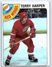 1978-79 Topps #214 Terry Harper Creases Staining Detroit Red Wings