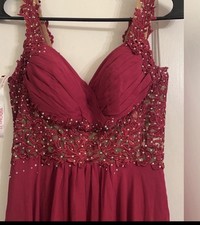 Burgundy A-Line/Princess Sweetheart Floor-Length Chiffon Prom Dresses