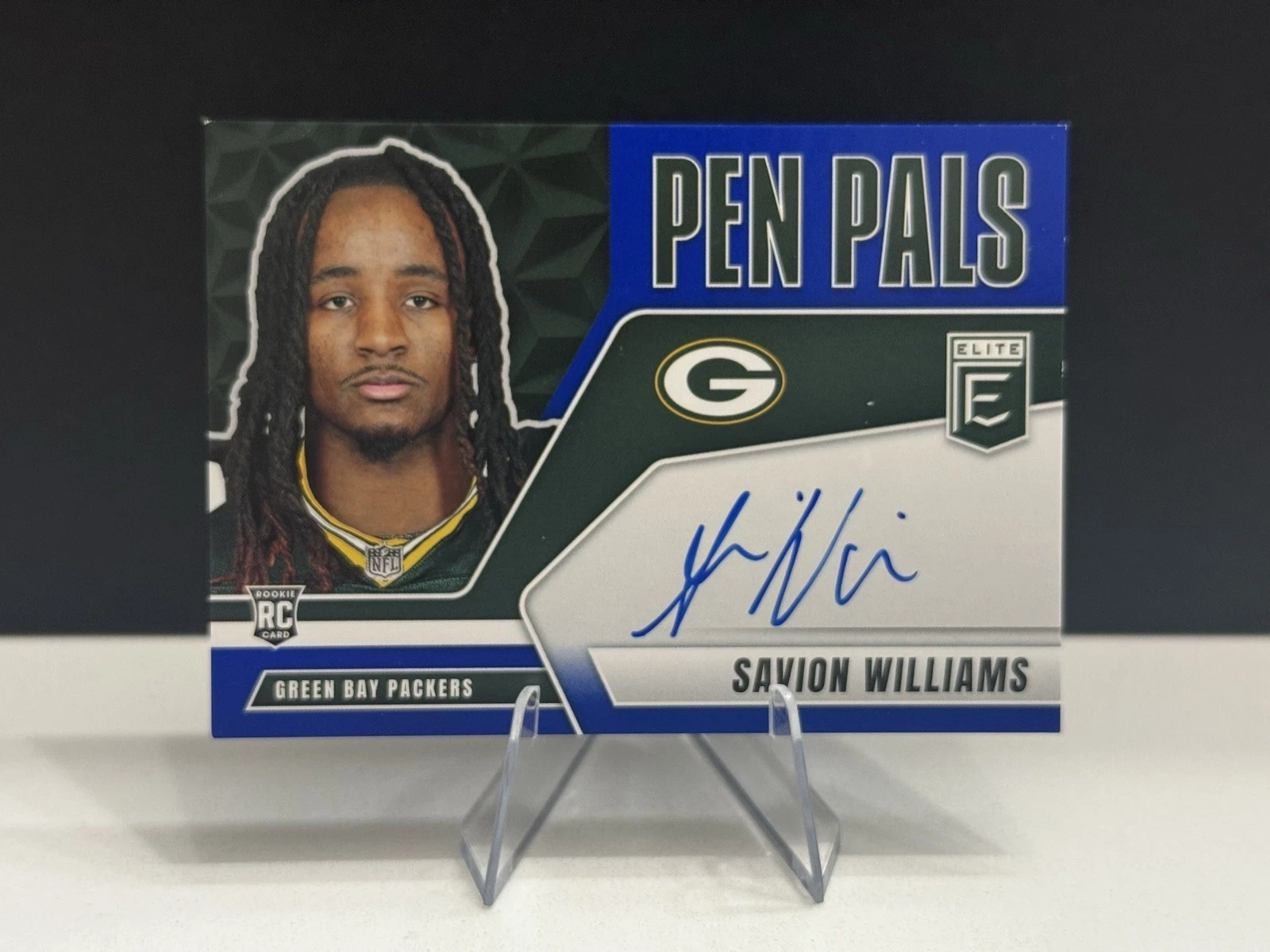 2025 Panini Donruss Elite Pen Pals Autograph Blue Ink #PP-SWI Savion Williams RC