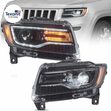 LED Headlights Fit for 2011 2012 2013 Jeep Grand Cherokee WK2, Front Light with