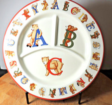 Tiffany  Co Alphabet Bears Divided Child's Plate Vintage 1994 Japan